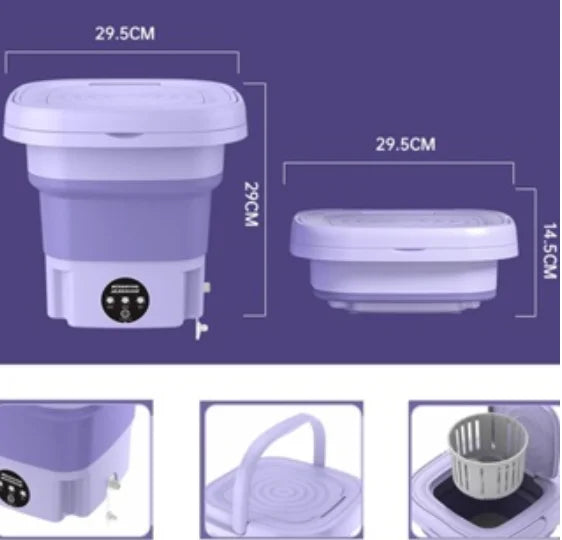 Mini maquina de lavar roupas dobrável portátil elétrica