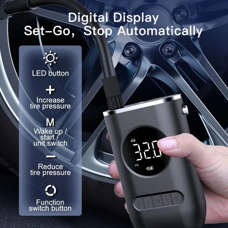 Calibrador de pneu portátil elétrico